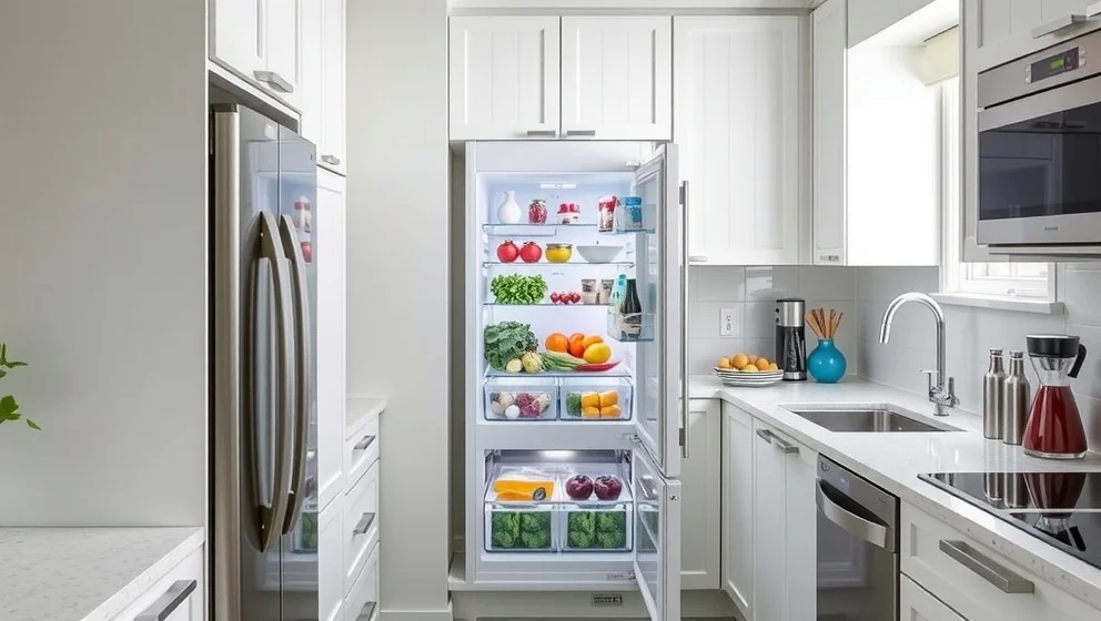 Integrerad kyl och frys för mindre kök