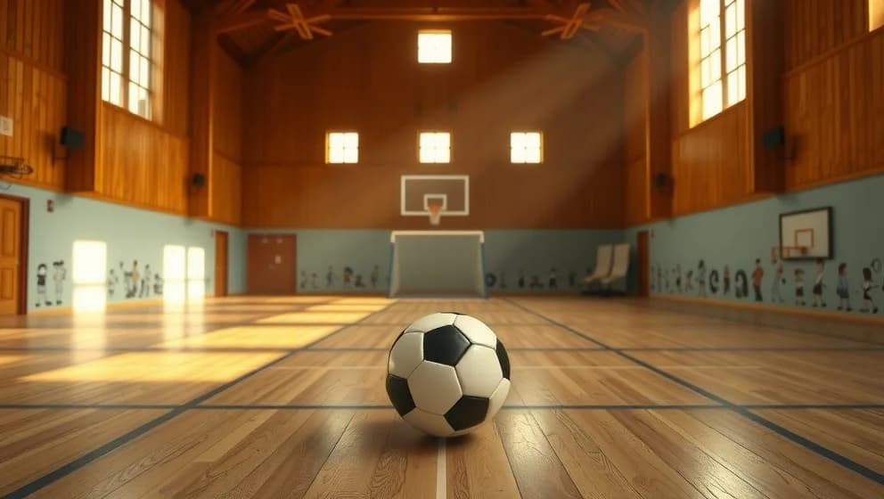 Johan i hallen spelar fotboll